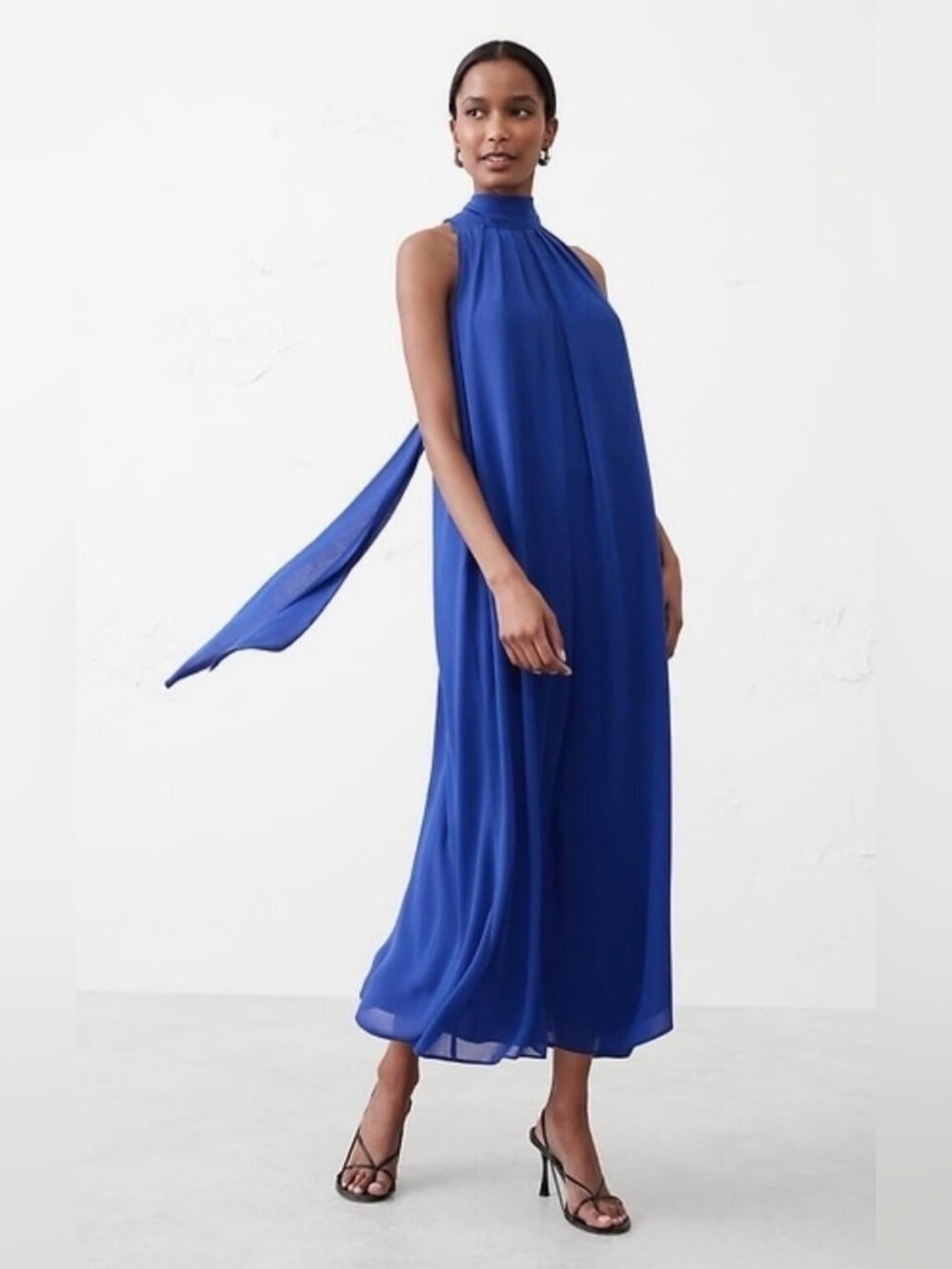 Maxi Dress with draping neck scarf
